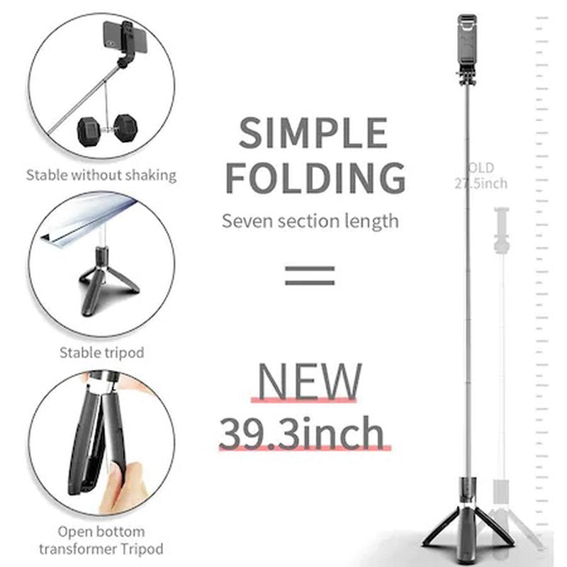 Selfie Stick, 3 in 1, Trepied, telecomanda detasabila bluetooth