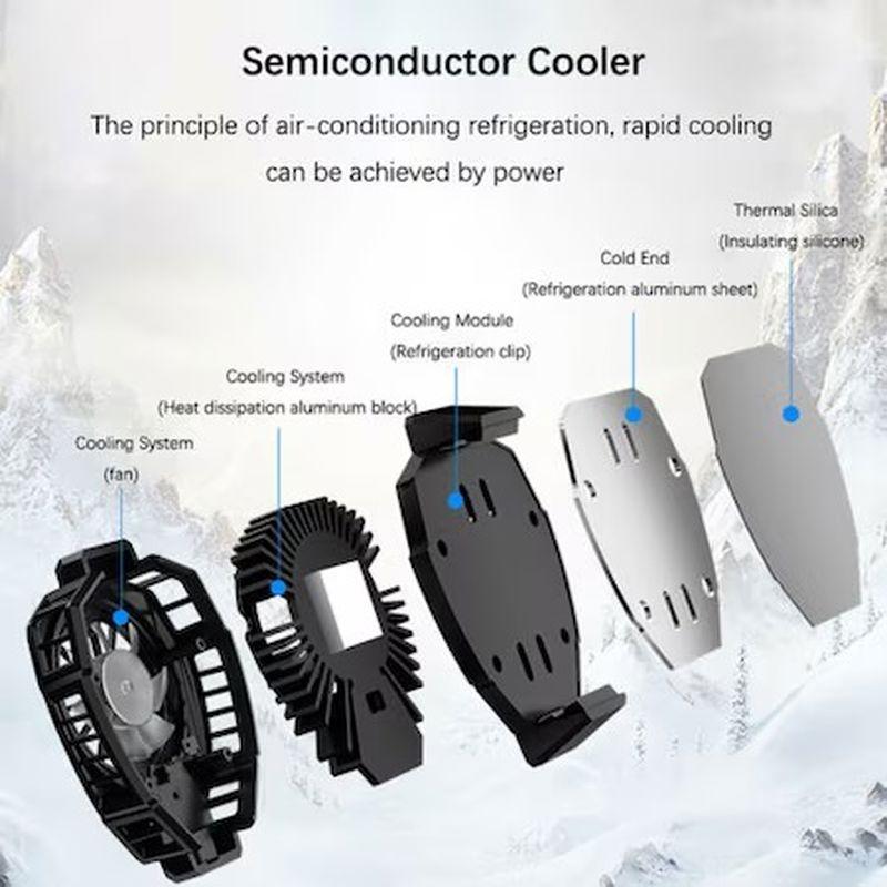 Ventilator telefon, 7500rpm, Afisaj digital, Iluminare LED, Negru