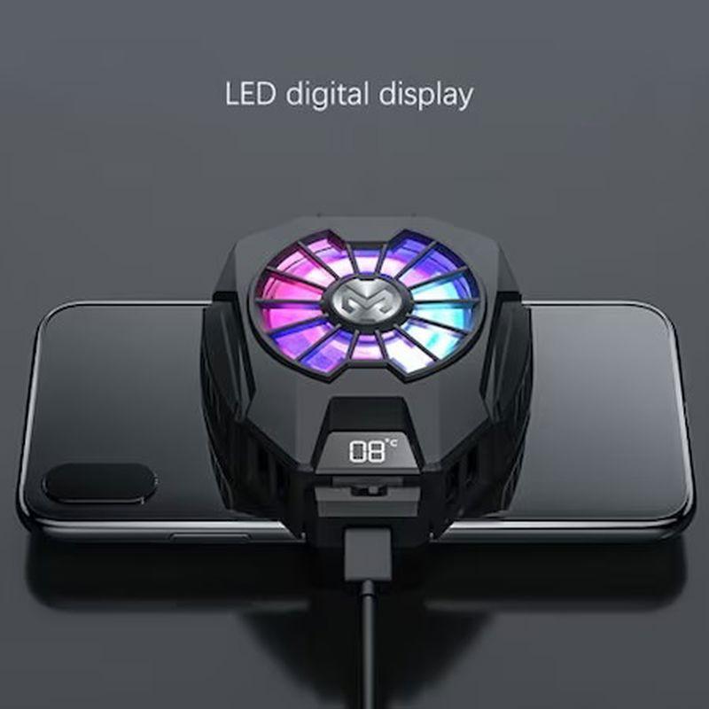 Ventilator telefon, 7500rpm, Afisaj digital, Iluminare LED, Negru